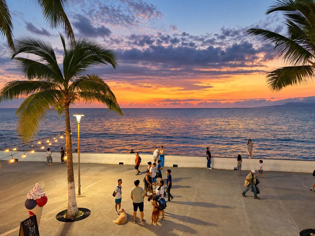 Sunset along Puerto Vallarta's malecón waterfront