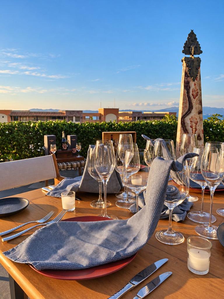 Hospitality table setting on a Puerto Vallarta terrace