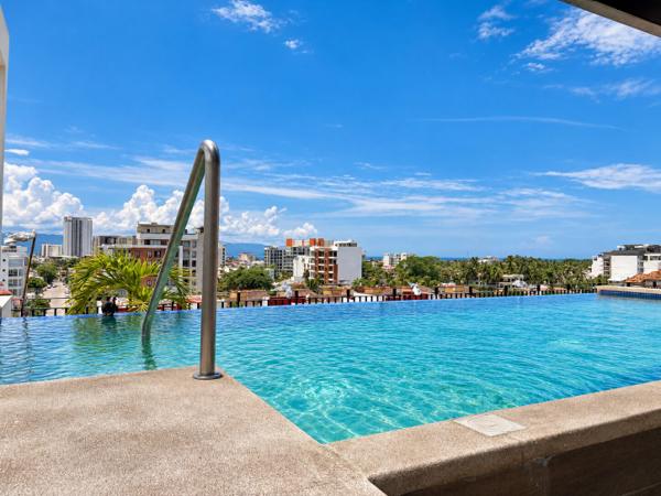 Rooftop pool representing monthly property upkeep in Puerto Vallarta