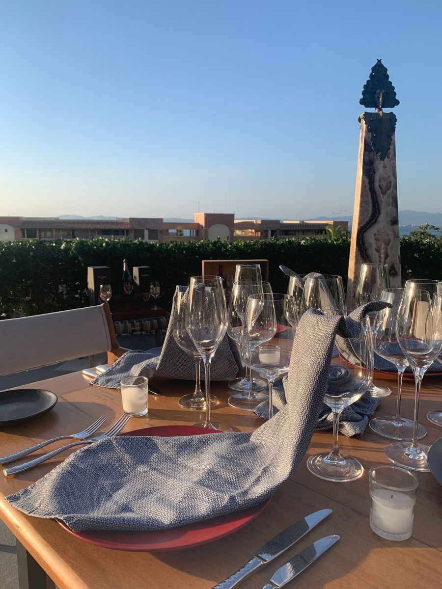 Hospitality table setting on a Puerto Vallarta terrace